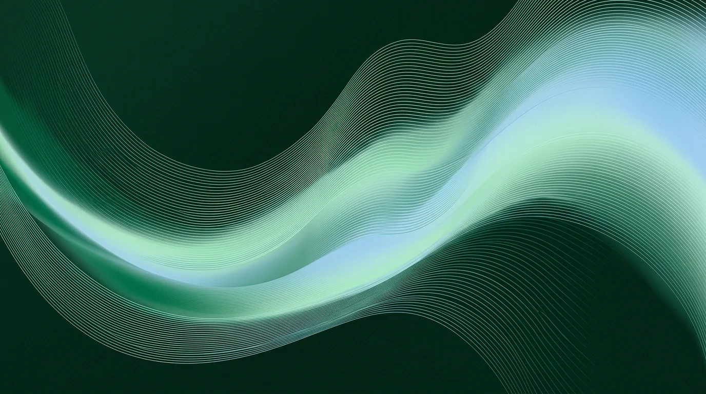 Abstract green gradient ribbons